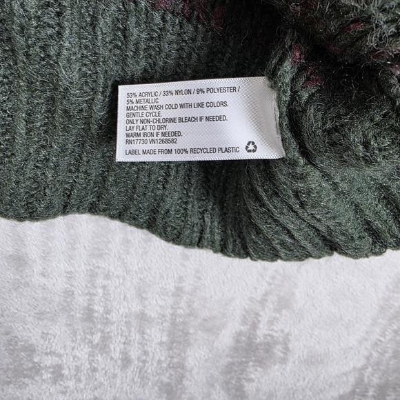 Ava & Viv Christmas Sweater Womens XL Green Stripe Cozy Knit Holiday Winter Top - Picture 3 of 9